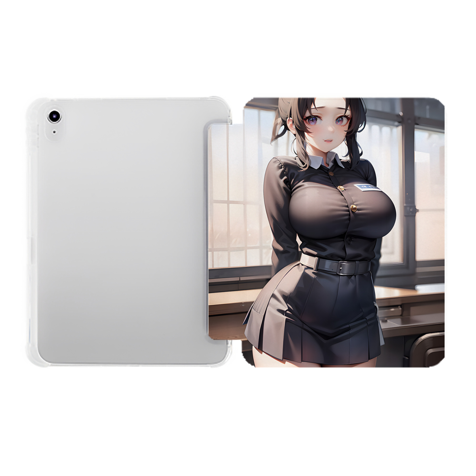 （画像用） 鬼滅の刃（きめつのやいば）蟲柱-胡蝶 しのぶ／こちょう しのぶ Kochou Shinobu IPad ケース ペン収納付き 三つ折りスタンド PUレザー×シリコン 対応機種9.5/10.5/10.9インチ